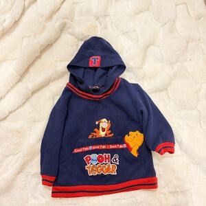 Kids Hoodie with Pooh & Tigger - Navy and Red